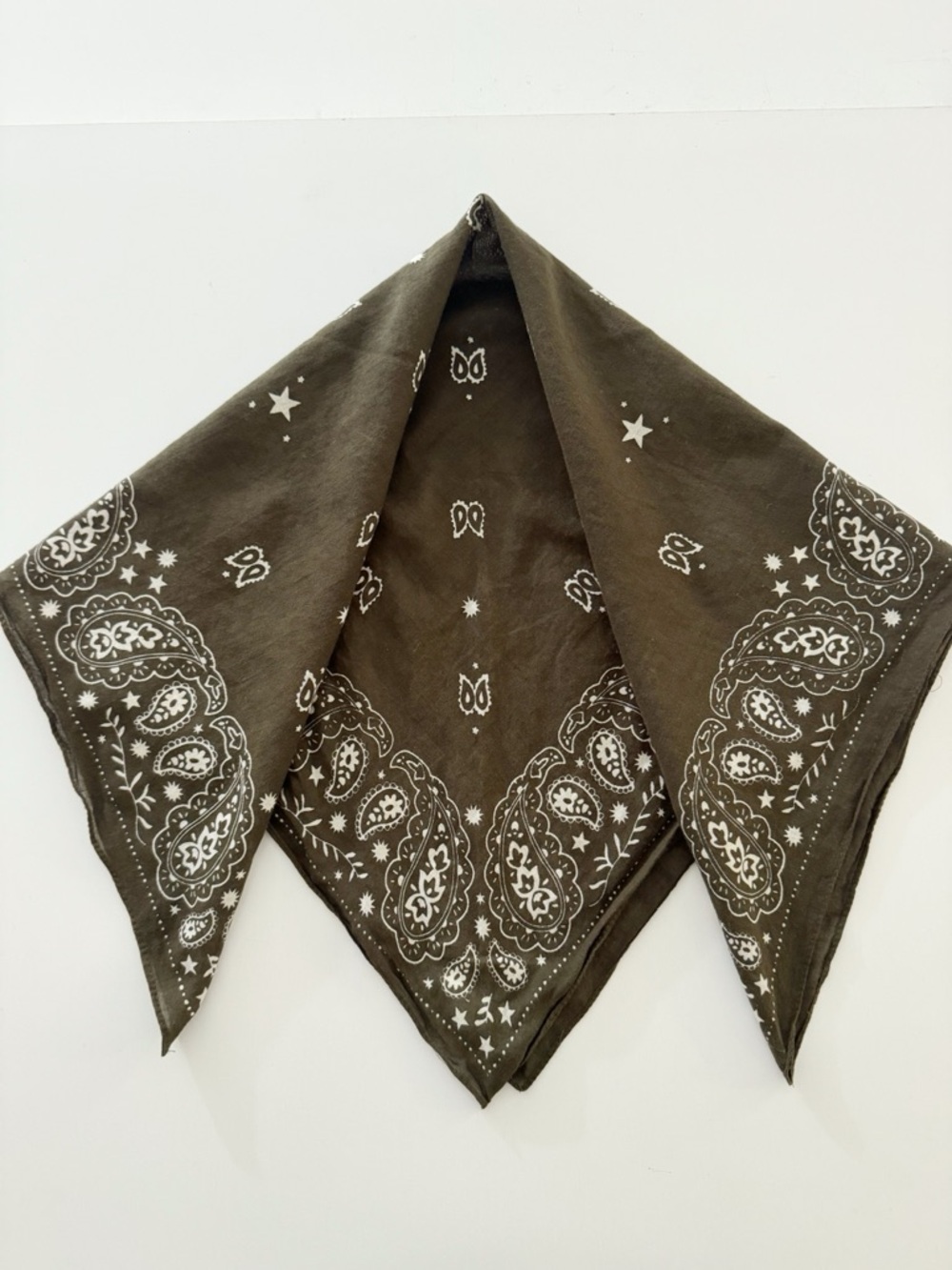 Aerie Bandana Scarf Dark Olive Color - Picture 3 of 4